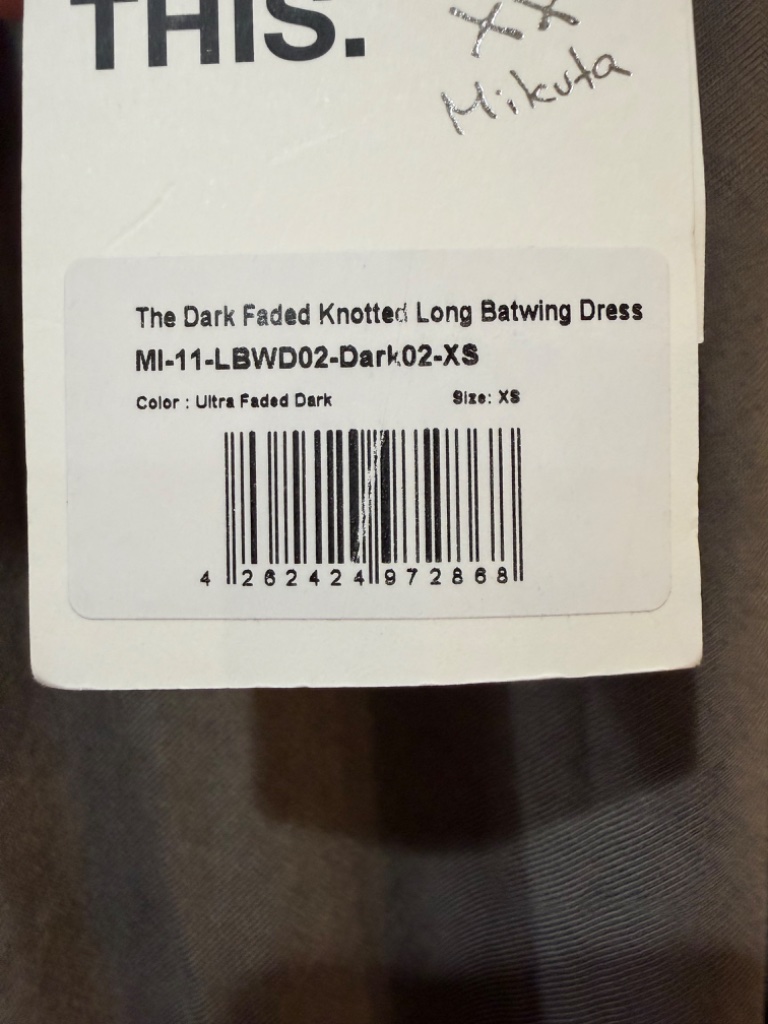 Nwt Mikuta Dark Faded Knotted Long Batwing Maxi Dress Size Xs New With Tag — image 6 of 7